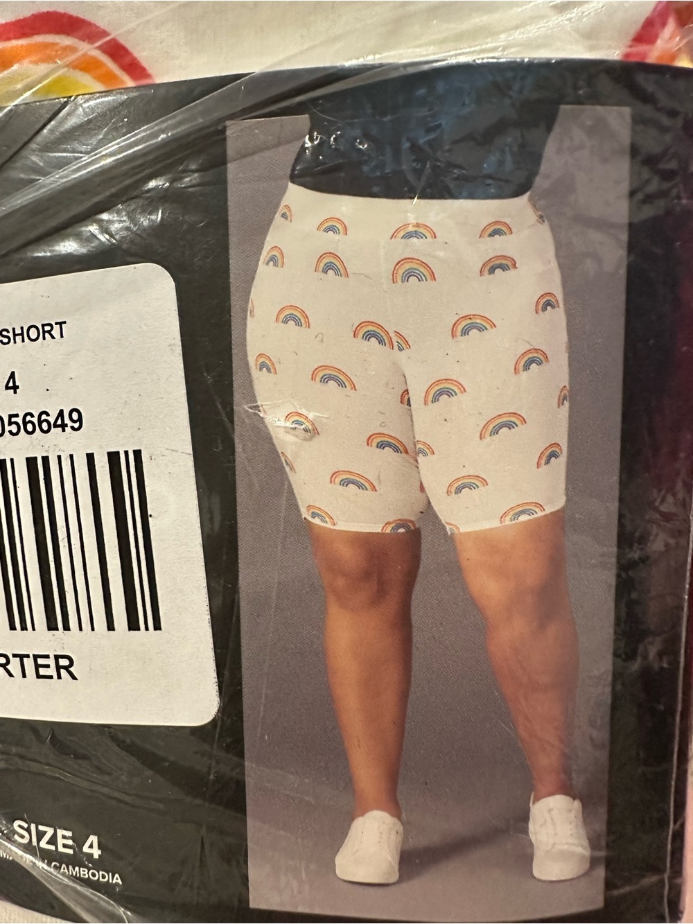 NWT Torrid High-Rise Rainbow Pride Print Bike Shorts - Cream